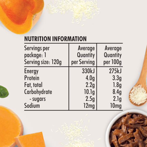  Wattie's® Organic Beef, Butternut Pumpkin & Rice with Spinach 120g 6+ months 