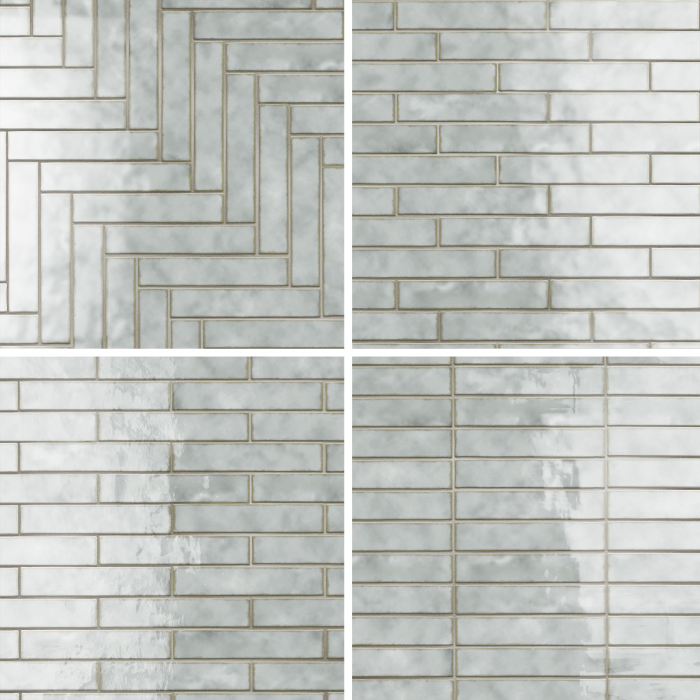 Hudson Studio Soho Brick Grey Eye 1-7/8 in. x 9-3/4 in. Ceramic Wall Tile