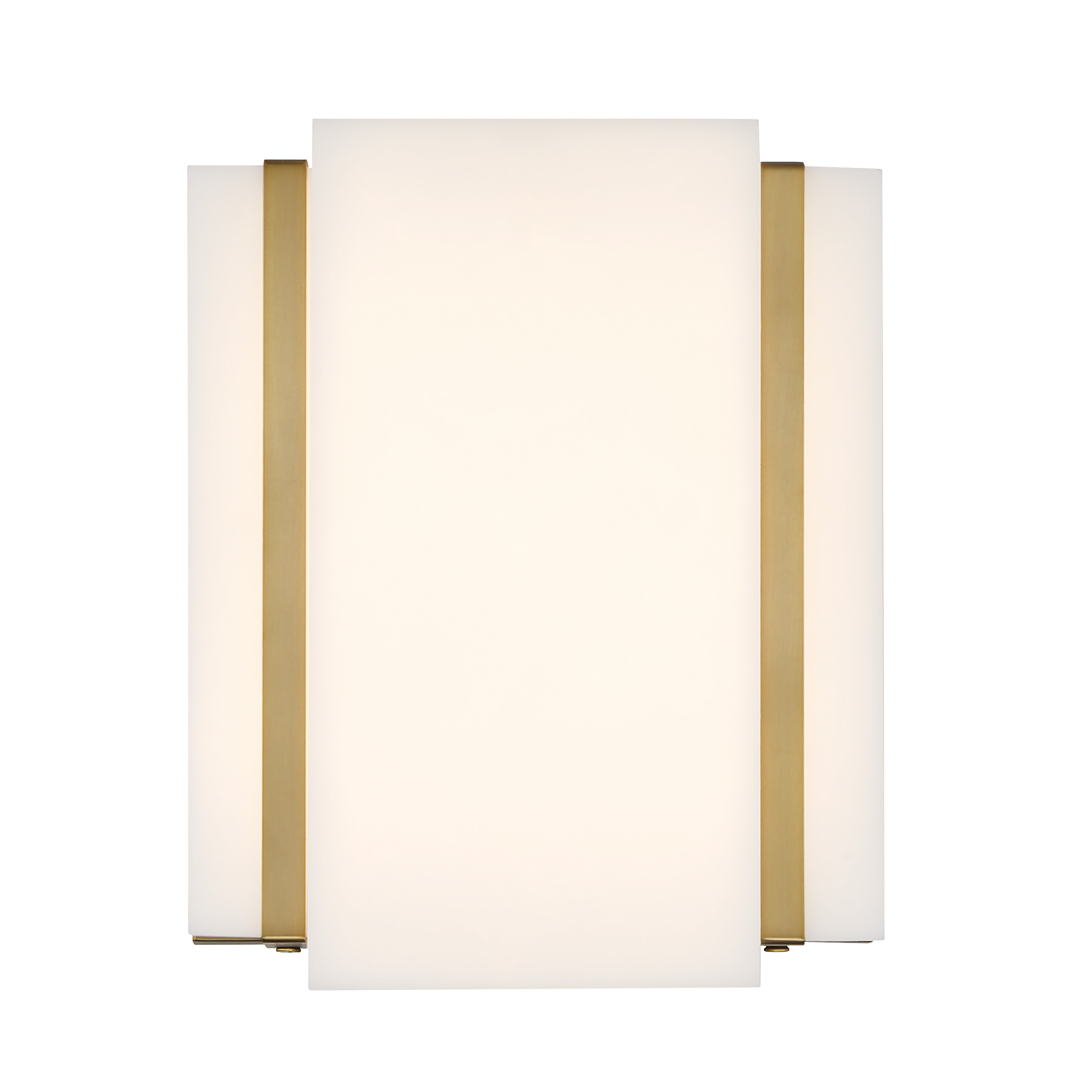 The Tanzac wall sconce combines modern design with practical functionality. Its soft brass finish and faux alabaster shade create warm, diffused lighting perfect for intimate spaces. ADA-compliant design and high CRI make it ideal for bathrooms and hallways. - alternate view