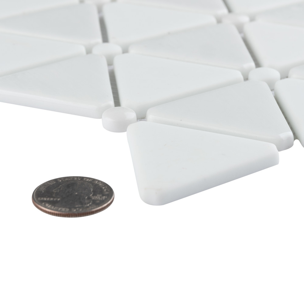 Sample – Expressions Treux White Glass Mosaic Tile