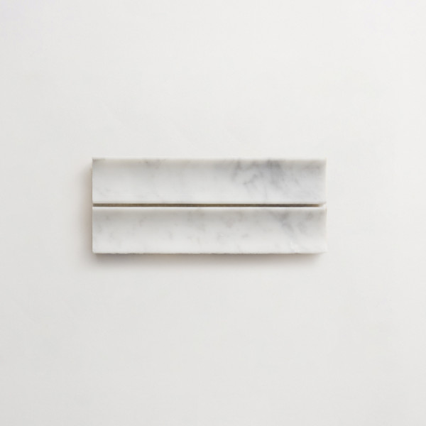 clé lapidary: sculpted shapes | etui petit mosaic sheet | honed | carrara | sample 