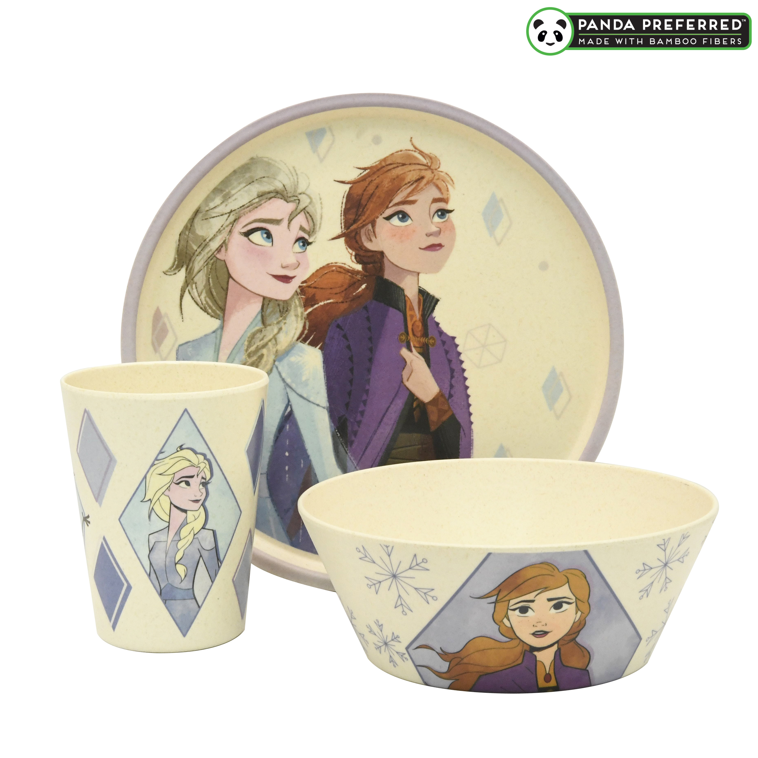 Disney Frozen 2 Movie Kids 3-piece Dinnerware Set, Anna and Elsa, 3-piece set slideshow image 1 Disney Frozen 2 Movie Kids 3-piece Dinnerware Set, Anna and Elsa, 3-piece set slideshow image 1