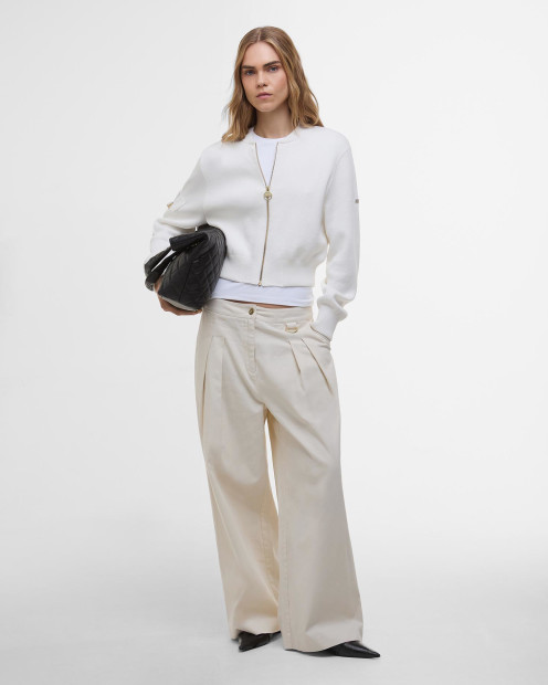 Priya Knitted Bomber Jacket Neutral