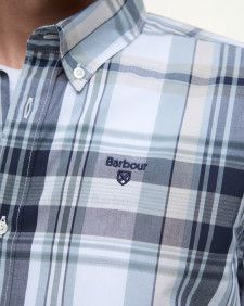 Gabe Checked Tailored Long-Sleeved Shirt Classic White