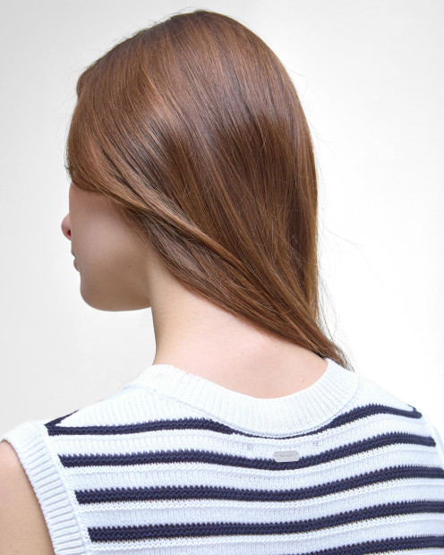 Emberly Striped Sweater Vest Cloud/Navy