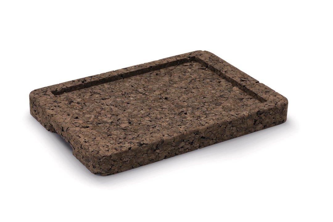 Base pour plateau en feuille 30 x 19 cm liège en marron