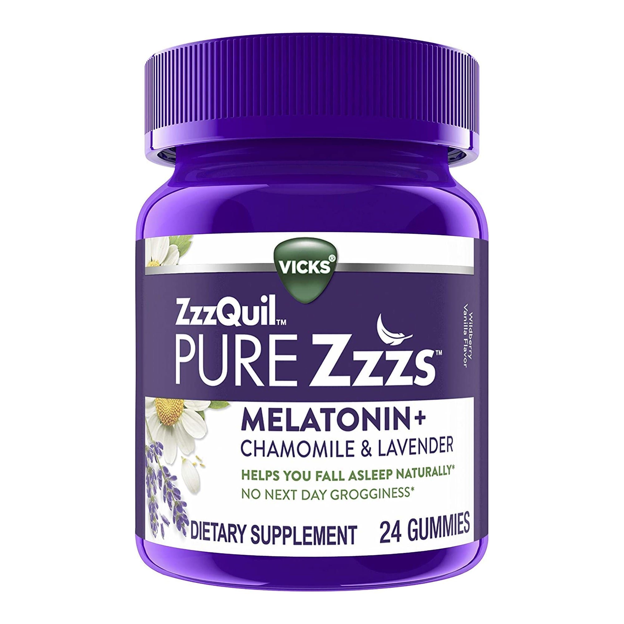 ZzzQuil Pure Zzzs Melatonin + Chamomile & Lavender Gummies, Wildberry Vanilla