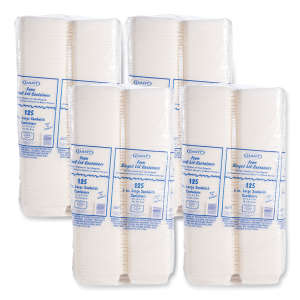 Dart, Foam Hinged Lid Containers, 6" x 5.78" x 3", White
