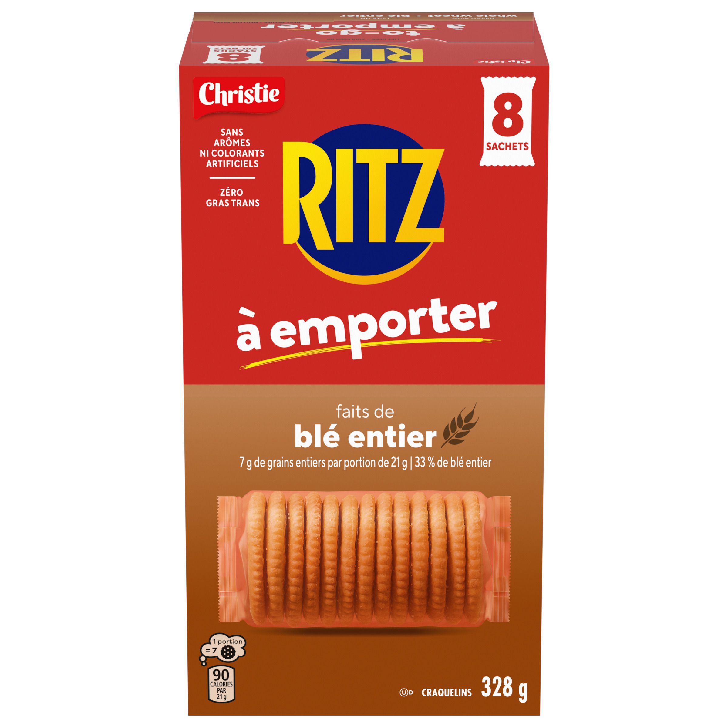 RITZ À emporter Faits de blé entier, craquelins 328 g, format portable, collation pratique sur le pouce, dans la boîte à lunch et sur la route-0