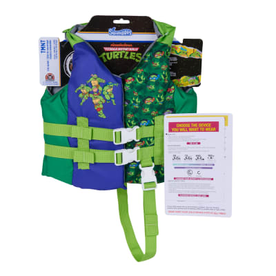 SwimWays Teenage Mutant Ninja Turtles Life Jacket, US Coast Guard Approved Life Vest, Kids Swim Vest and Swimming Aid, Life Jackets for Kids 33-55 lbs