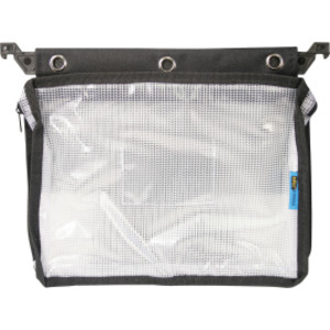 Bolsa expandible con cremallera, malla transparente