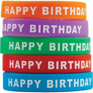 Happy Birthday Wristbands, Pack of 10