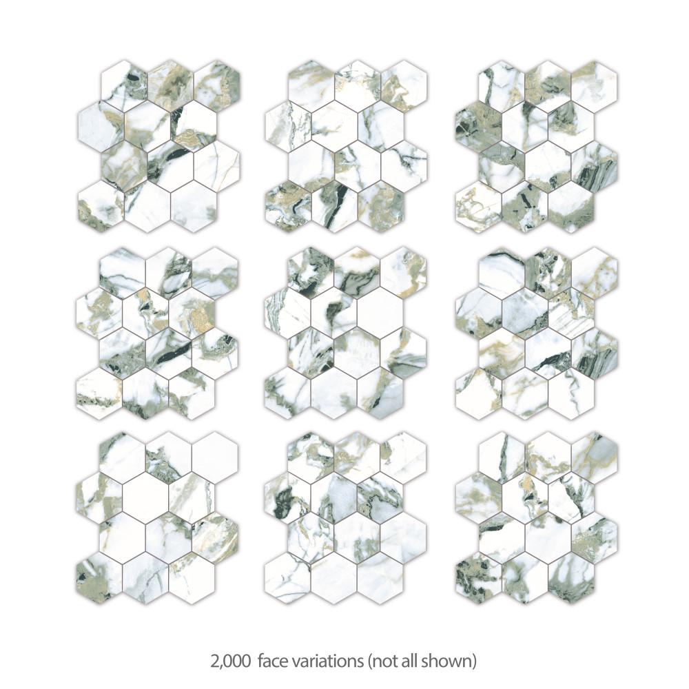 Touche 4″ Hex Jade 11-3/4 in. x 13-5/8 in. Porcelain Mosaic Tile