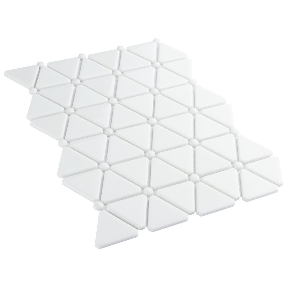 Sample – Expressions Treux White Glass Mosaic Tile