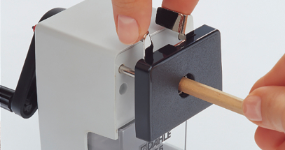 Dahle Rotary Sharpeners pull the pencil into the sharpener and spins freely once your point is achieved.