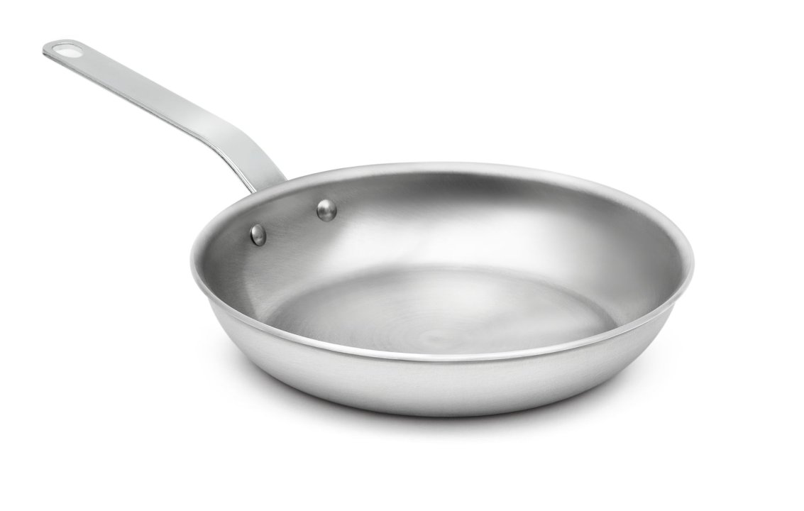 10-inch Wear-Ever® aluminum fry pan with natural finish and plated handle