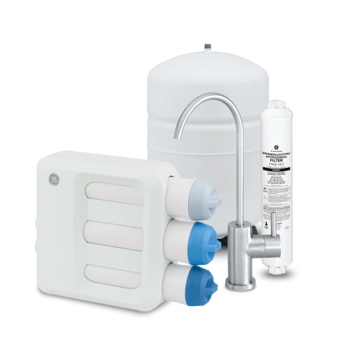 GE REVERSE OSMOSIS 5 STAGE PREMIUM WATER FILTRATION SYSTEM WITH FAUCET