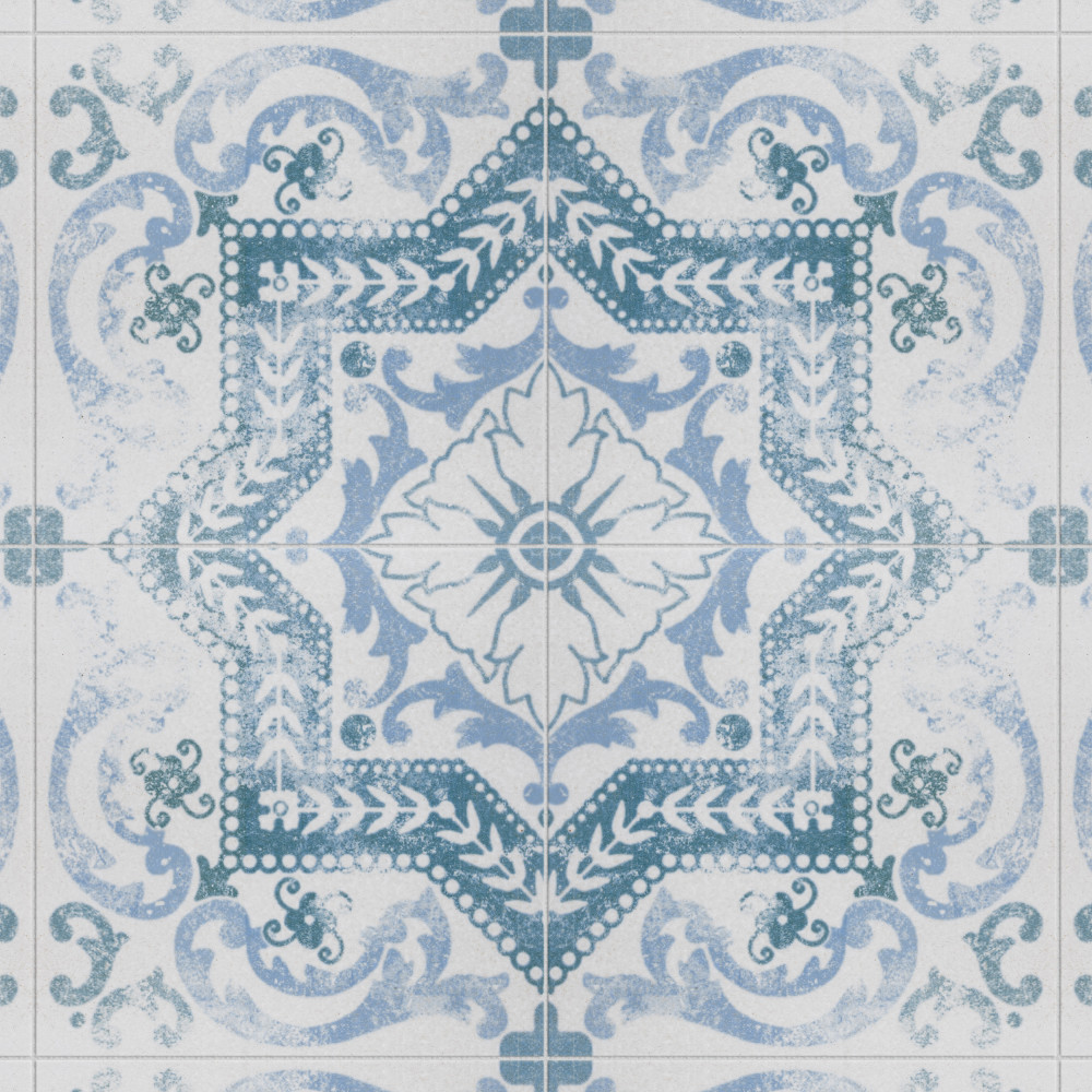 Klinker Alcazar Roseton 12.75x12.75 Square Ceramic Floor and Wall Digital Pattern