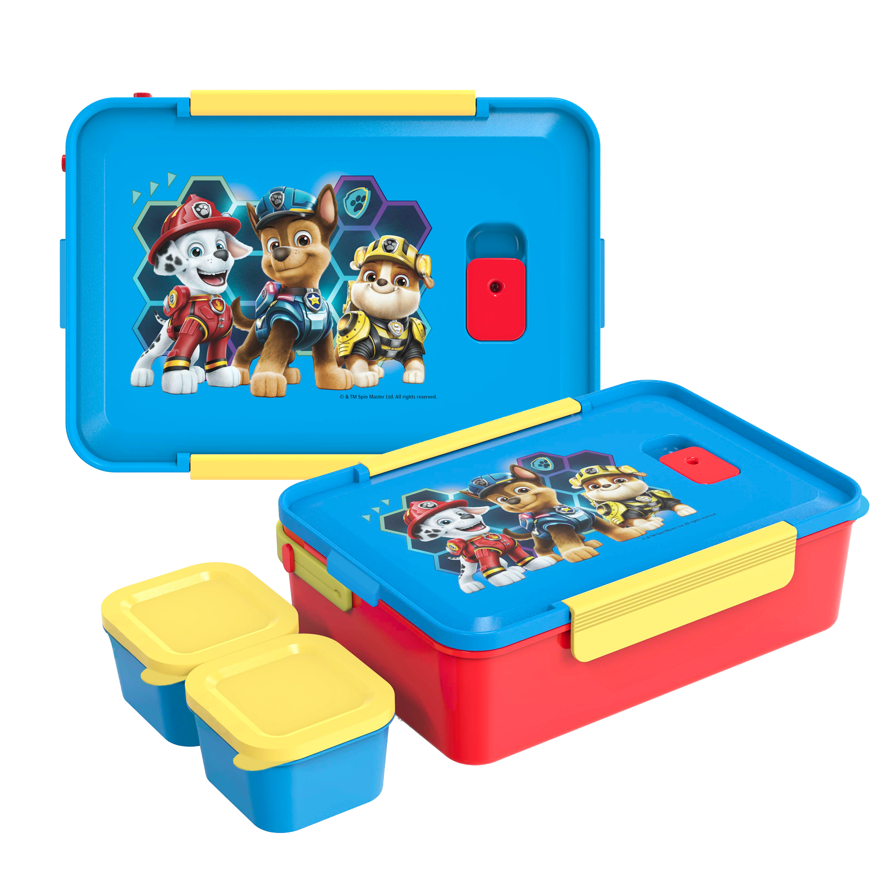 Paw Patrol Movie Reusable Divided Bento Box, Rubble, Marshall and Chase, 3-piece set slideshow image 1