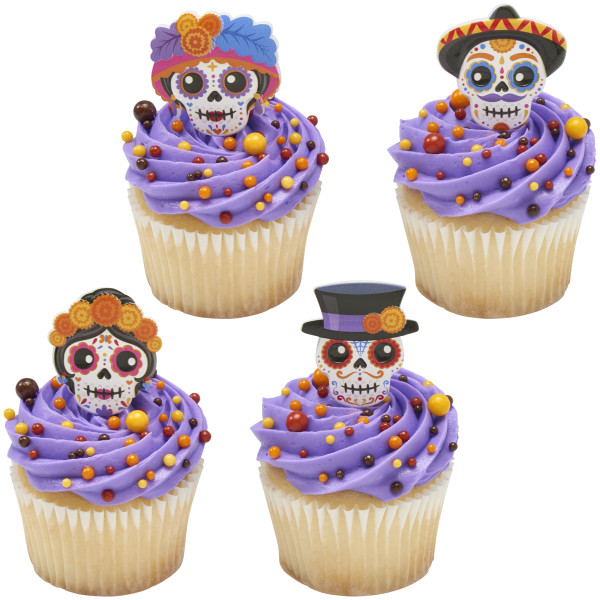 Dia de los Muertos Skulls Cupcake Rings