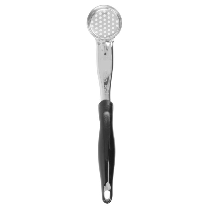 1-ounce one-piece heavy-duty perforated round Spoodle® utensil with black nylon handle