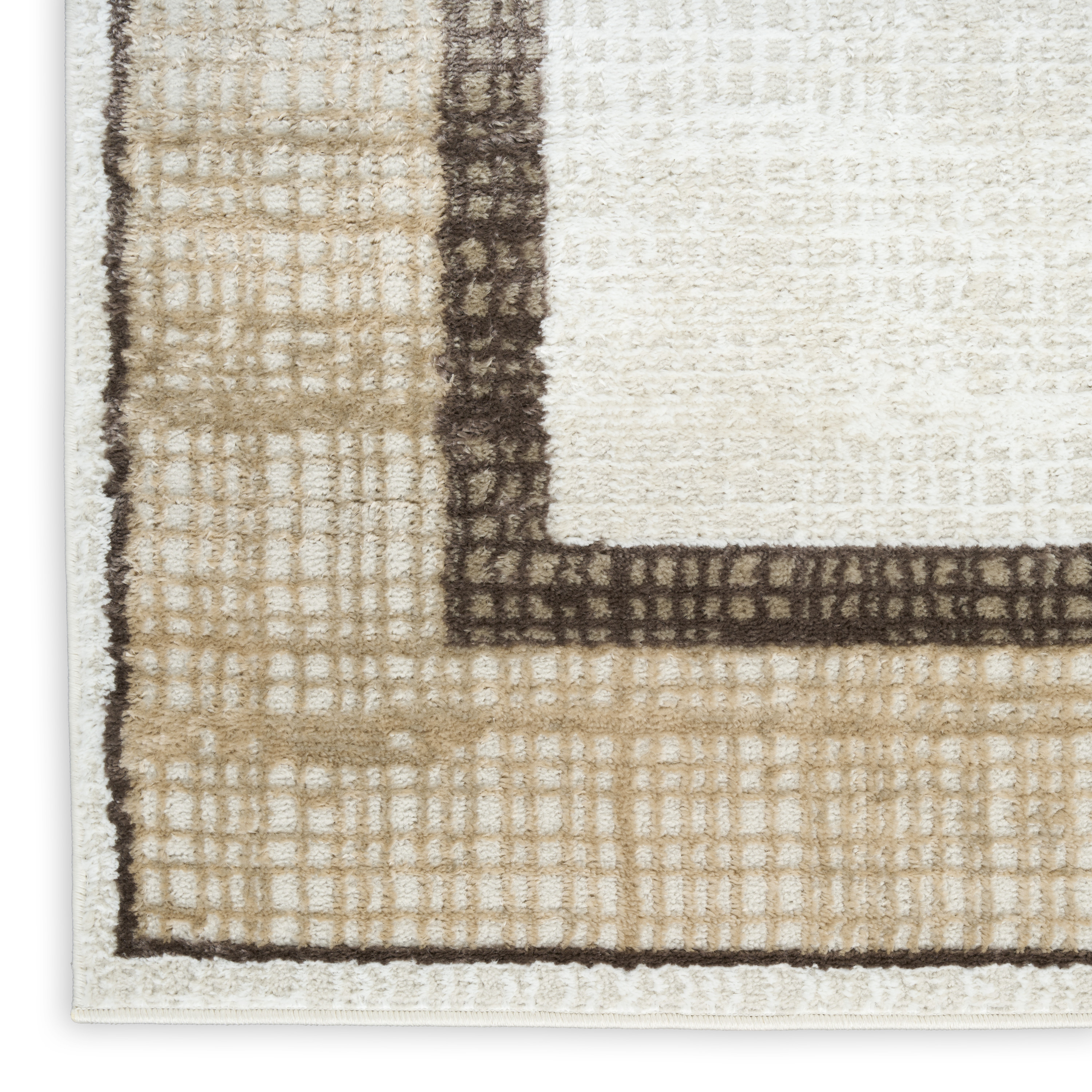 Nourison Dekor 2' x 4' Ivory Brown Modern Indoor Rug