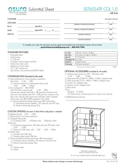 Spec Sheet — Cd Shower Spec Sheet Asura Sst 6034 Tr 1 0 Seat