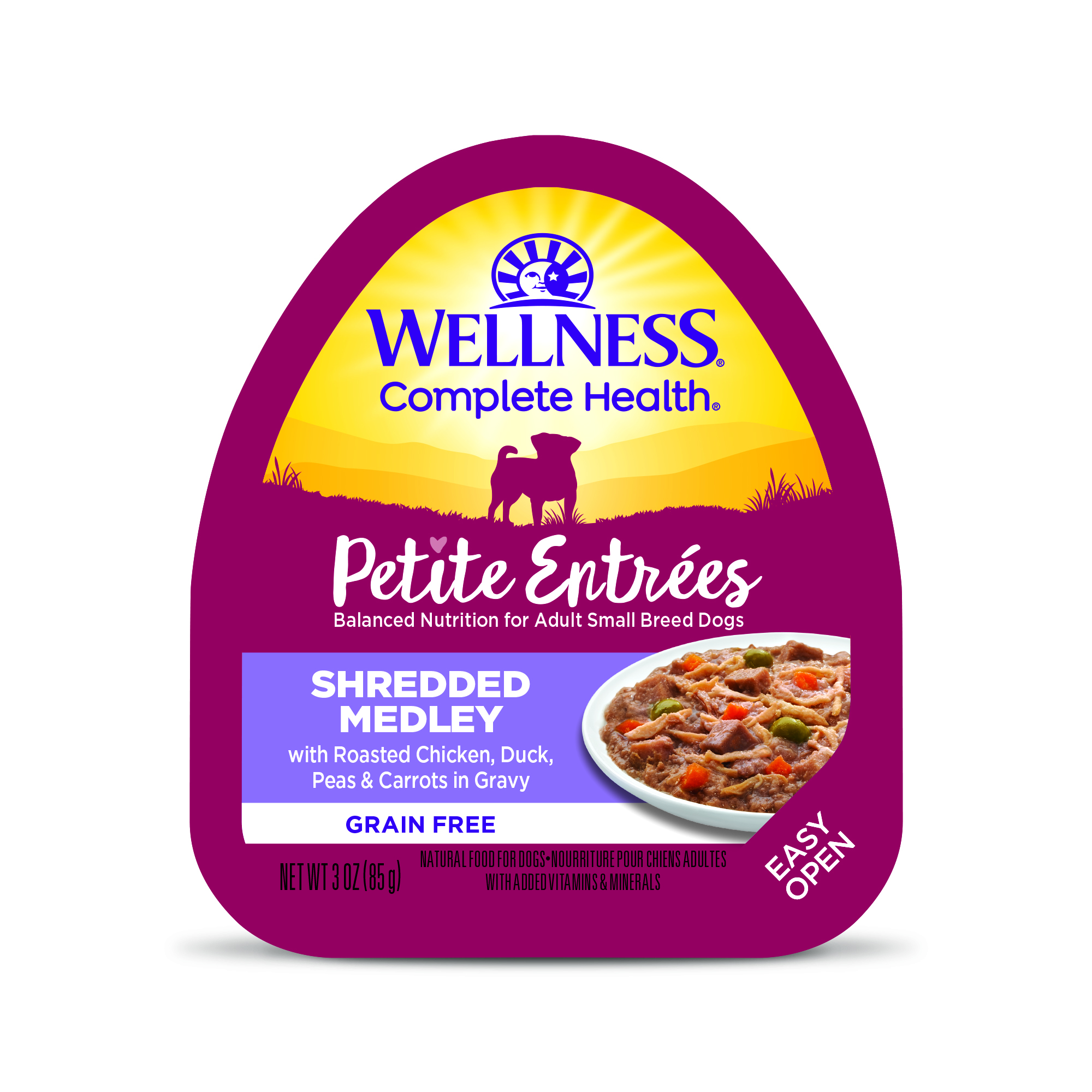 Wellness Complete Health Petite Entrées Shredded Medley Roasted Chicken, Duck, Peas & Carrots