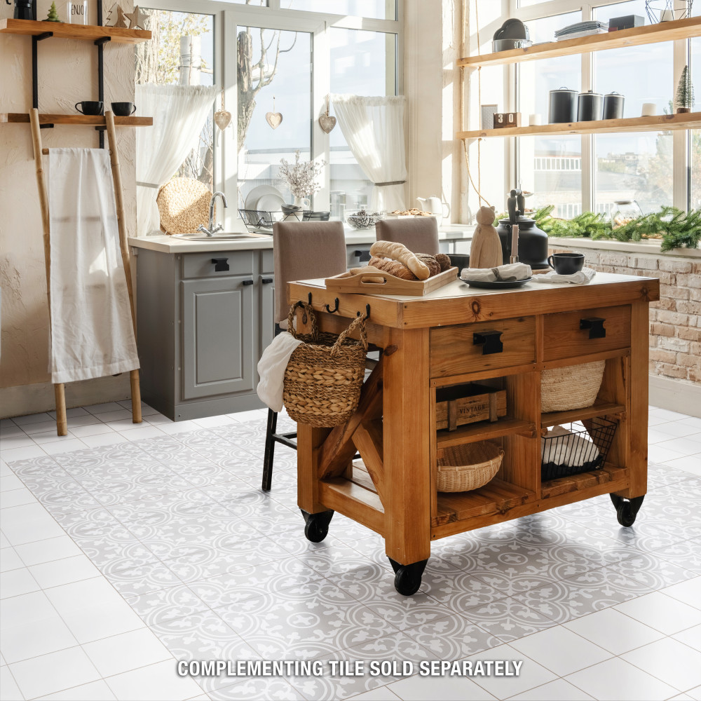 Arte Soft Grey 9-3/4 in. x 9-3/4 in. Porcelain Floor and Wall Tile