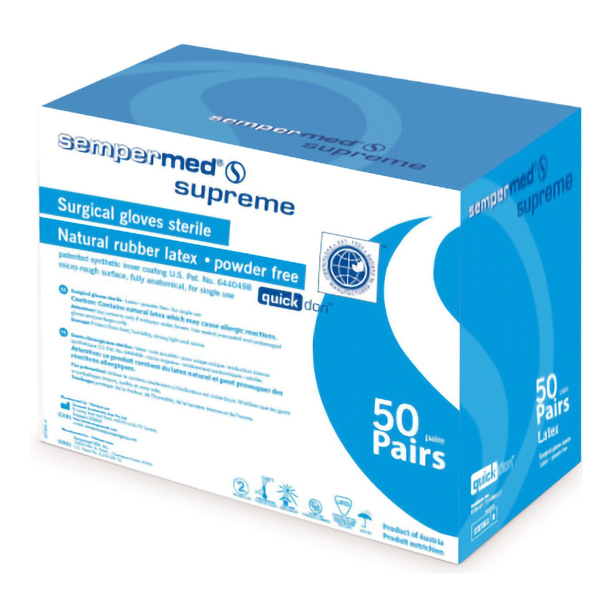 Sempermed® Supreme Latex Surgical Glove, Size 6.5, Ivory