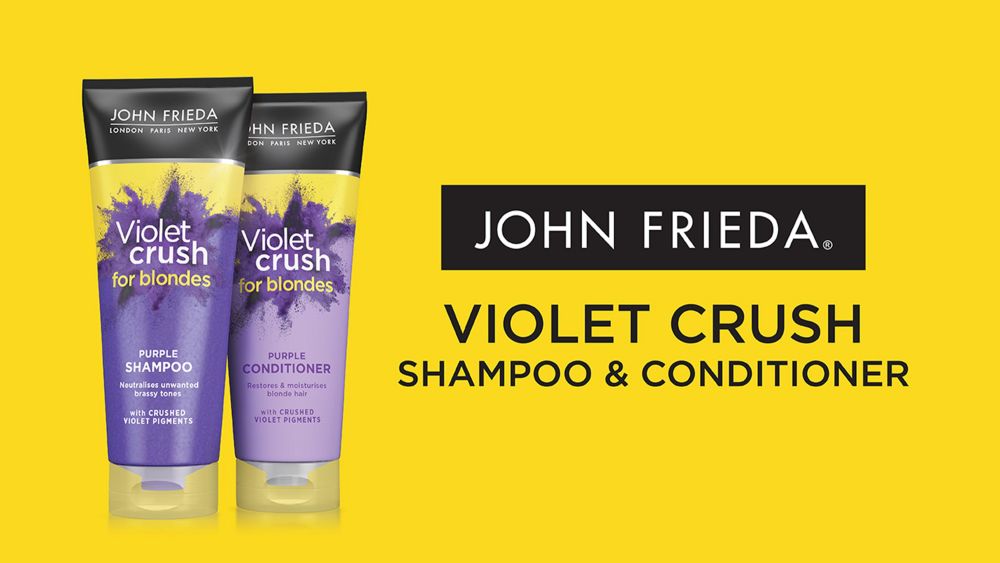 John Frieda Violet Crush Purple Shampoo for Brassy Blonde Hair, 8.3 fl oz
