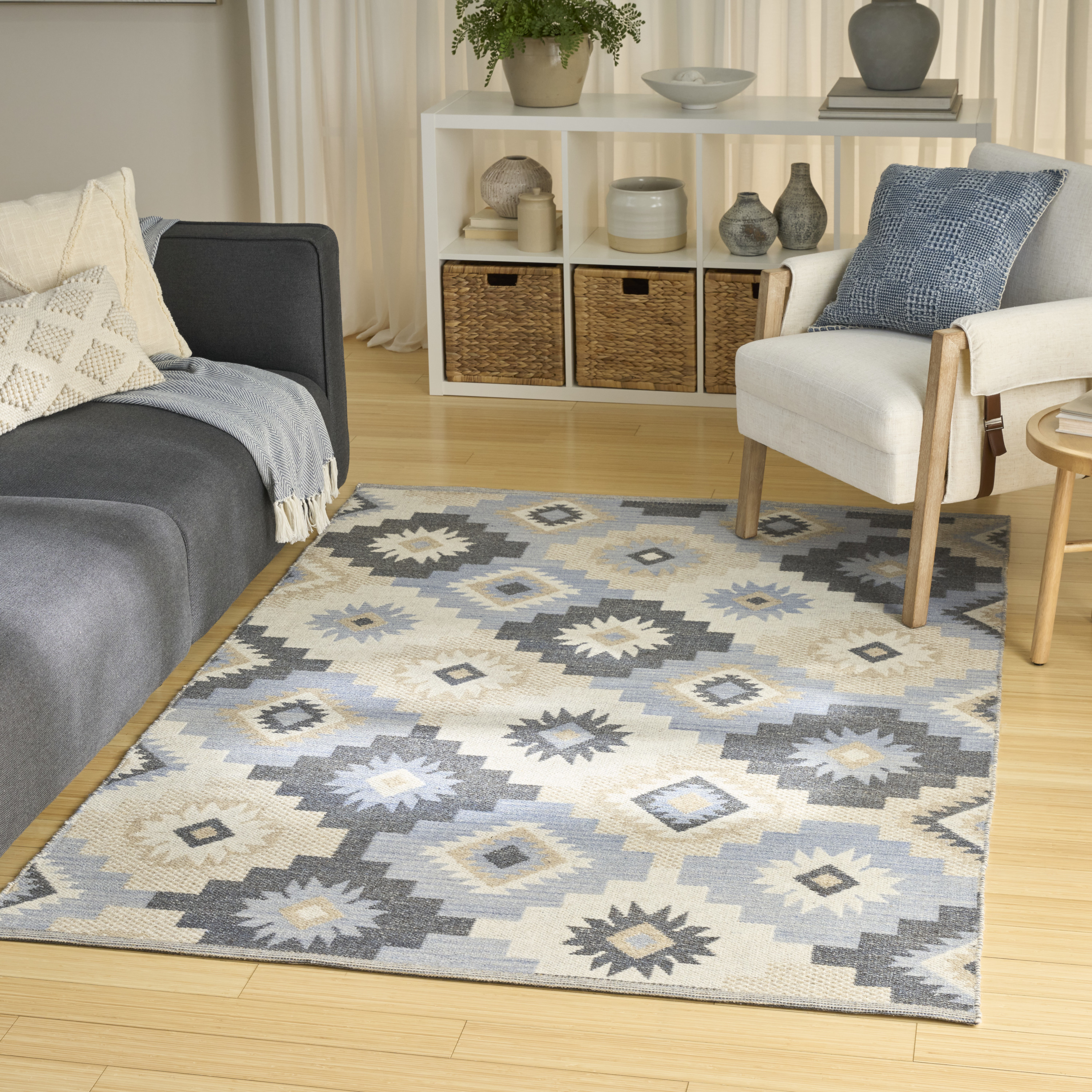 Nourison Copenhagen 5' x 7' Ivory Navy Modern Indoor Rug