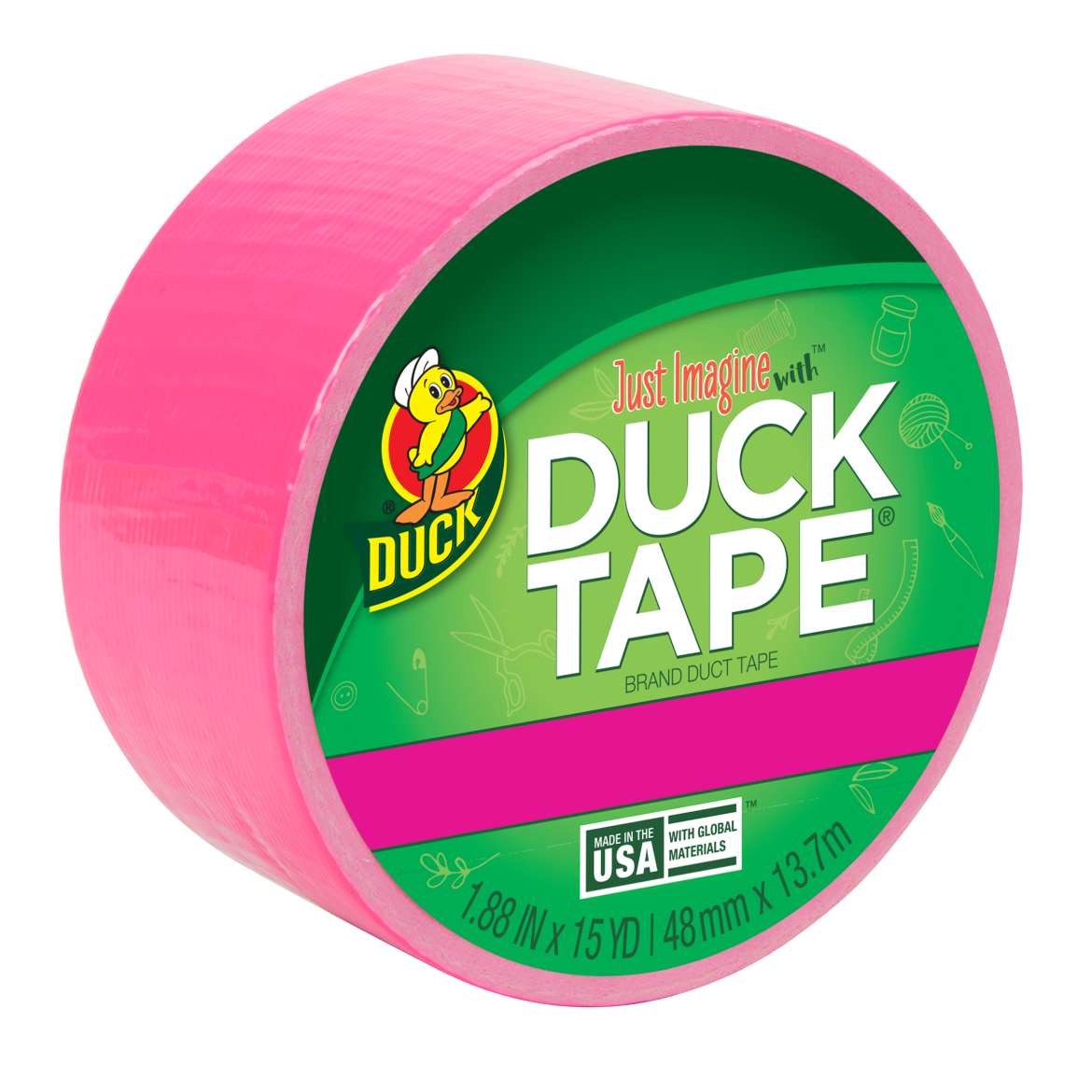 Color Duck Tape® Brand Duct Tape - Neon Pink, 1.88 in. x 15 yd.