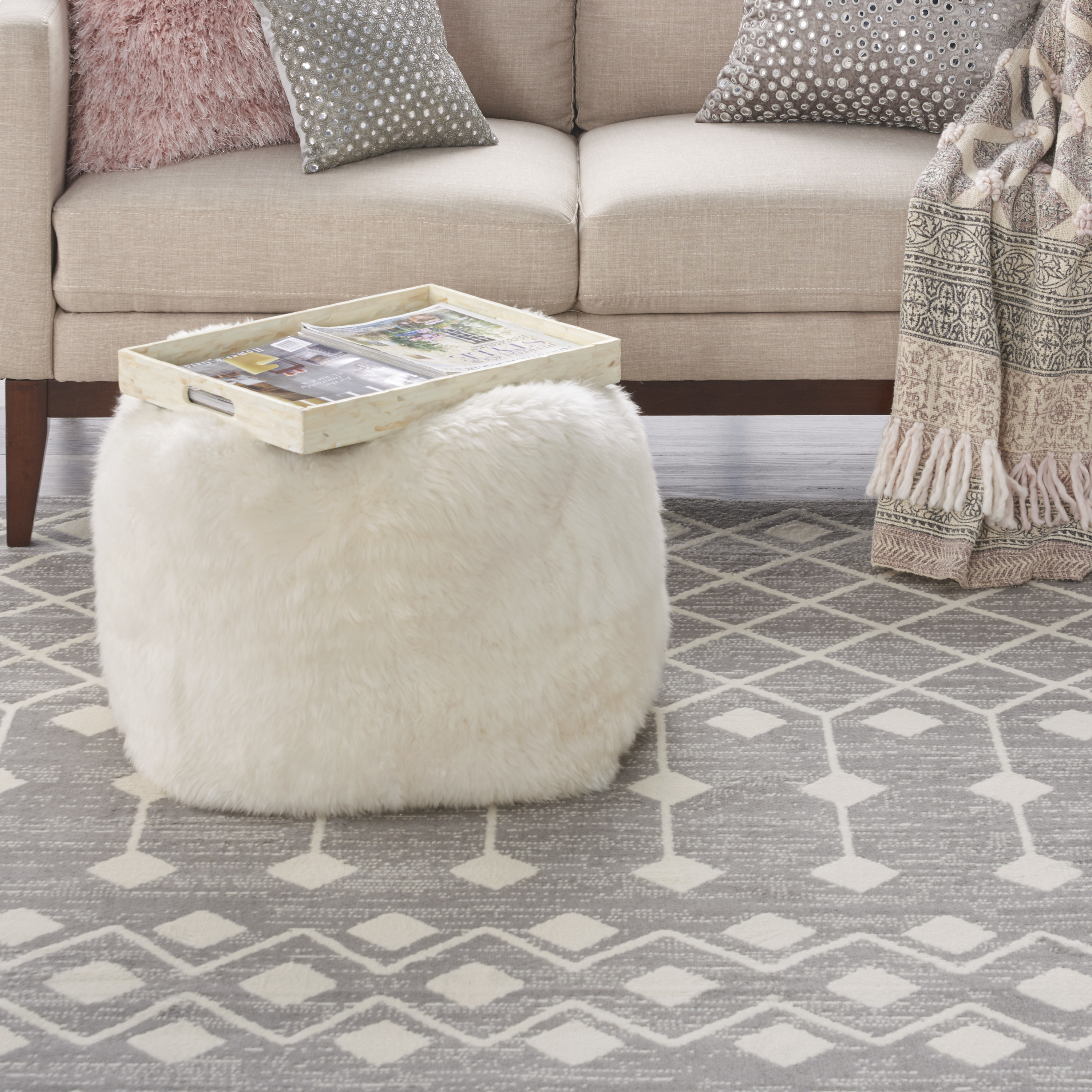 Nourison Grafix 8'6" x 12' Grey Bohemian Indoor Rug