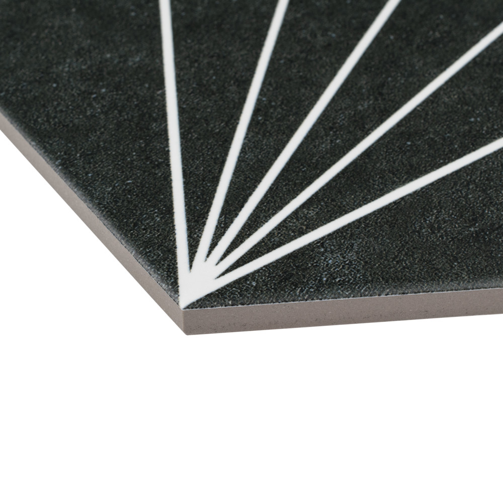 Aster Hex Nero 8-5/8 in. x 9-7/8 in. Porcelain Floor and Wall Tile