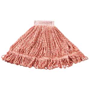 Rubbermaid Commercial, Super Stitch, Blend Looped-End Wet Mop Head with 5" Headband, 20 oz, Red