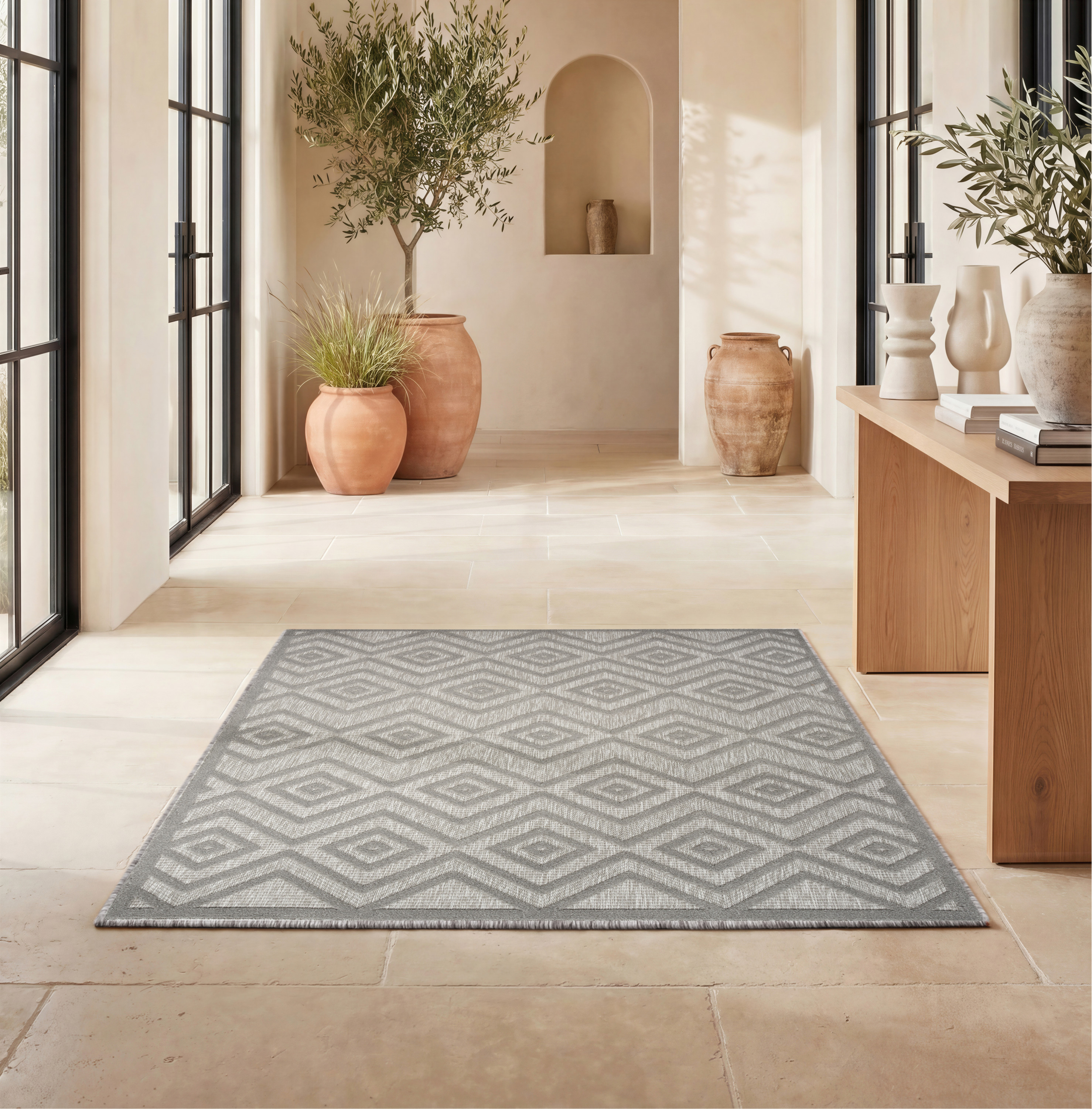 Nourison Versatile 4' x 6' Silver Grey Modern Rug