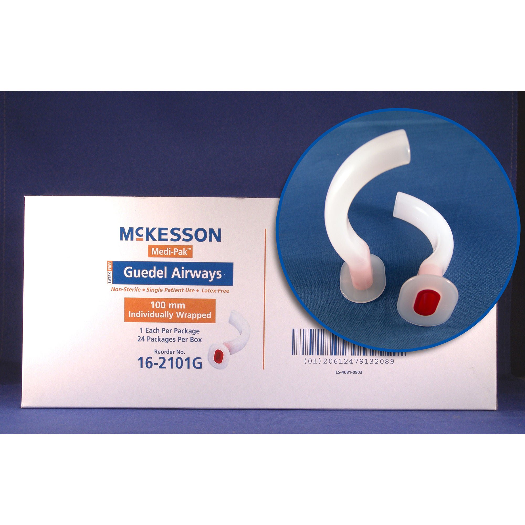 McKesson Oropharyngeal Guedel Airway, Size 3, 80mm Length, ISO 8