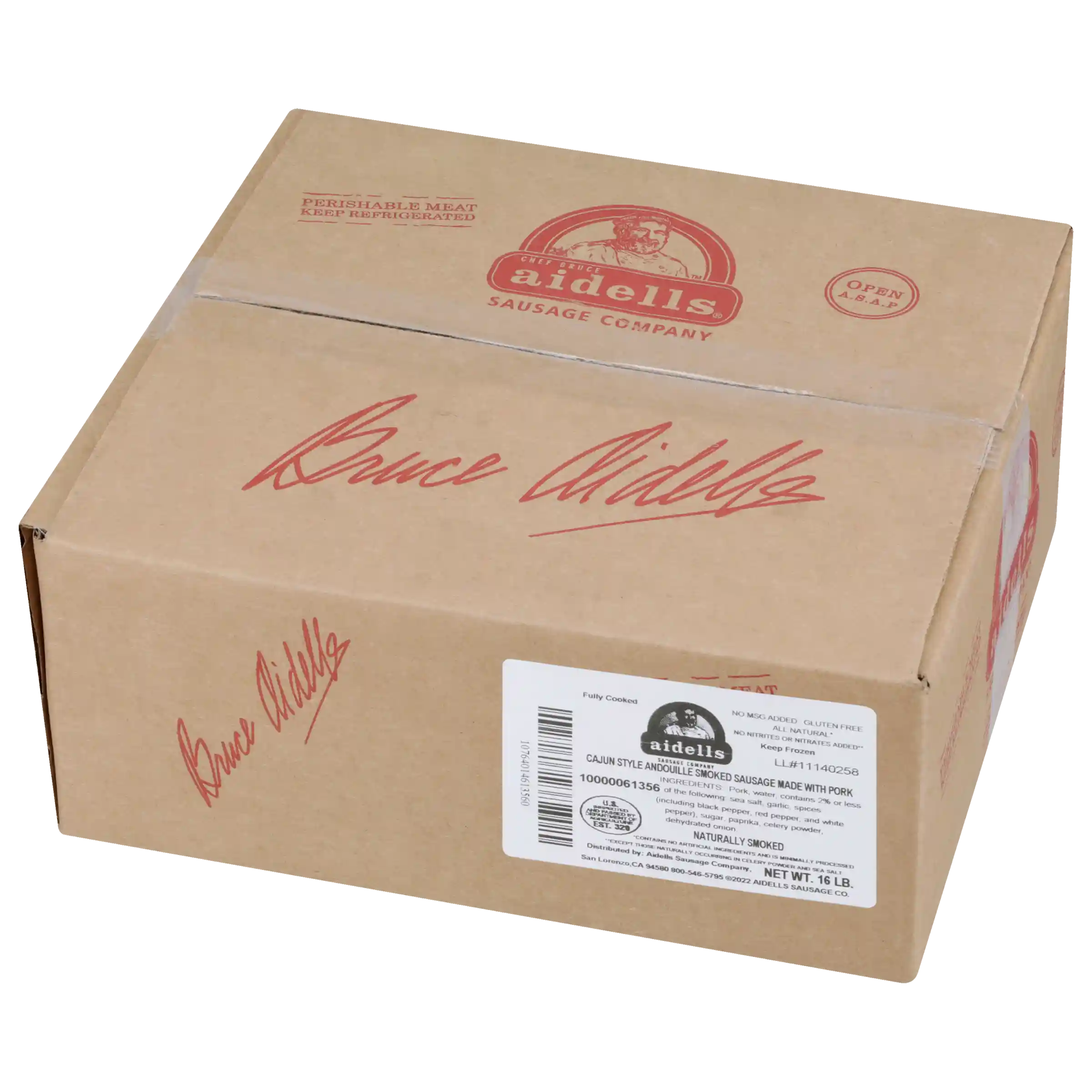 Aidells® Fully Cooked Smoked Cajun-Style Andouille Pork Sausage, 2 oz, 128 Links per Case, 16 Lbs, Frozen_image_41