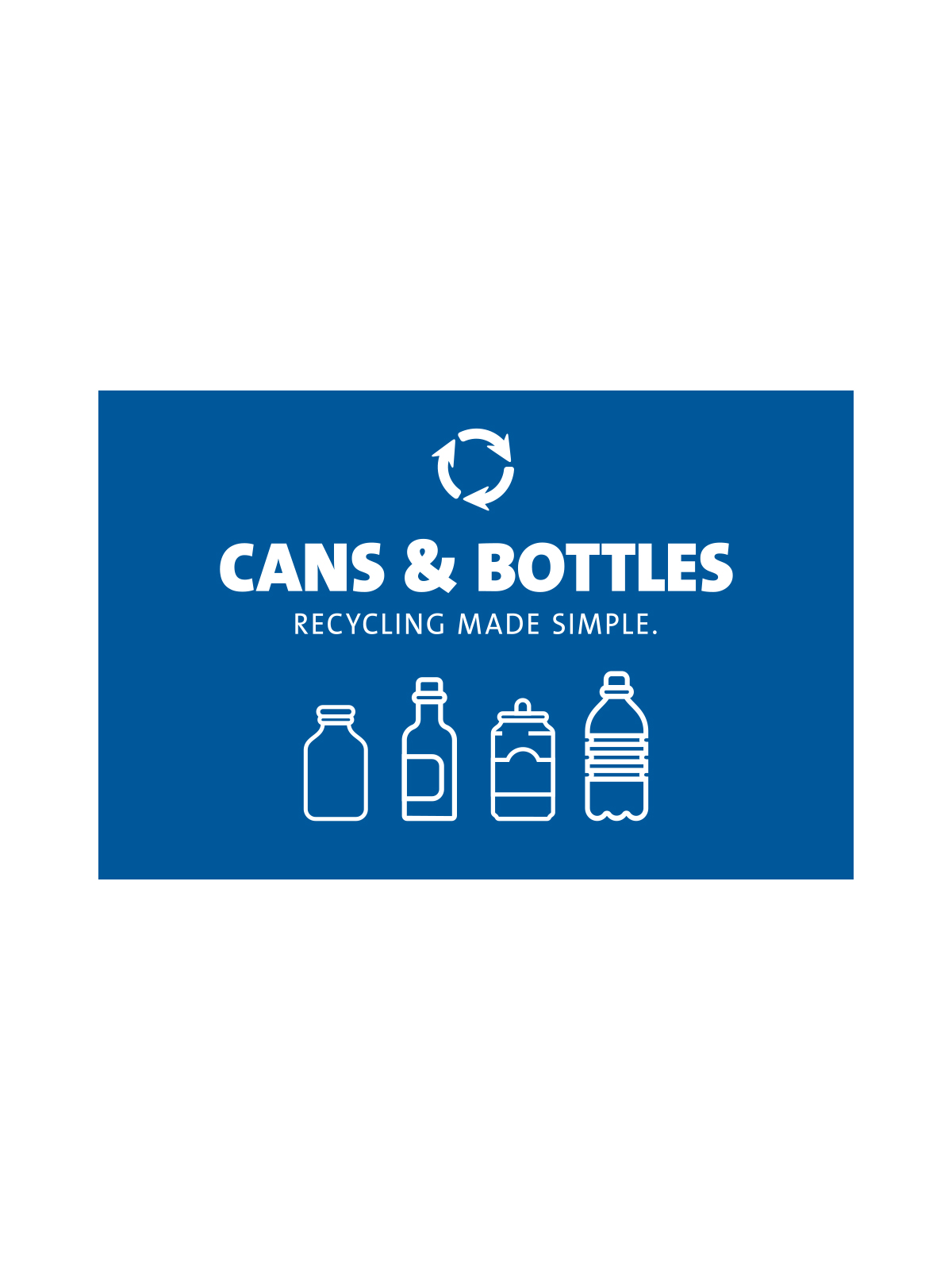 EVOLVE – Sign – Cans & Bottles – Blue-White