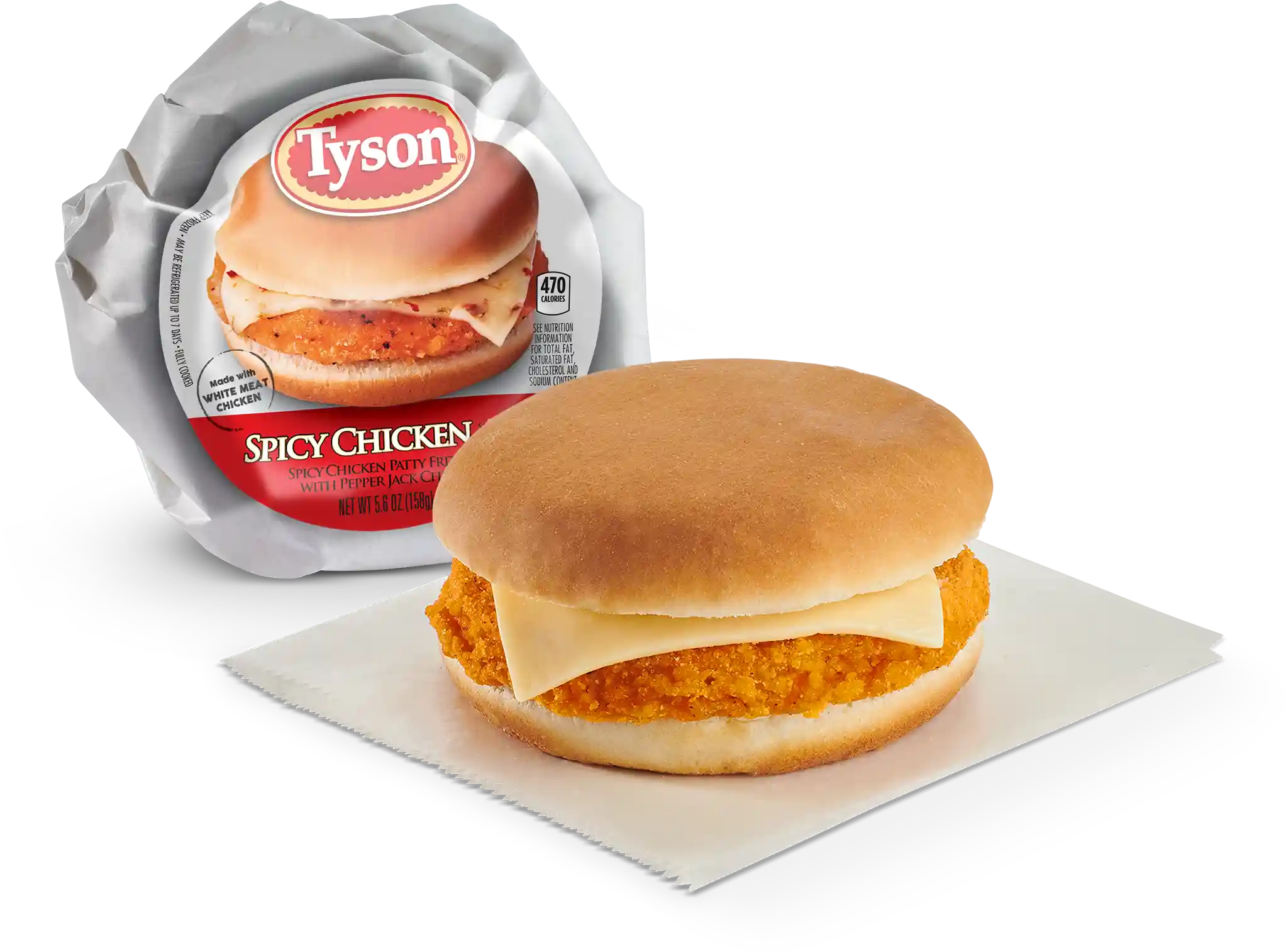 Tyson® Spicy Chicken Sandwich with Pepper Jack Cheese on a Bun_image_1