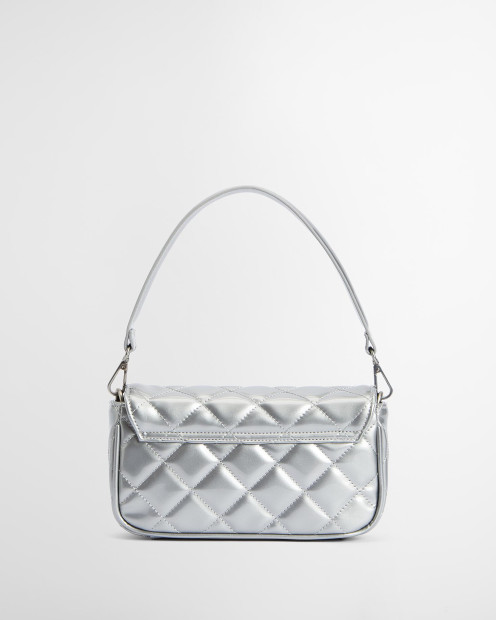 Soho Mini Quilted Crossbody Bag High Shine Silver