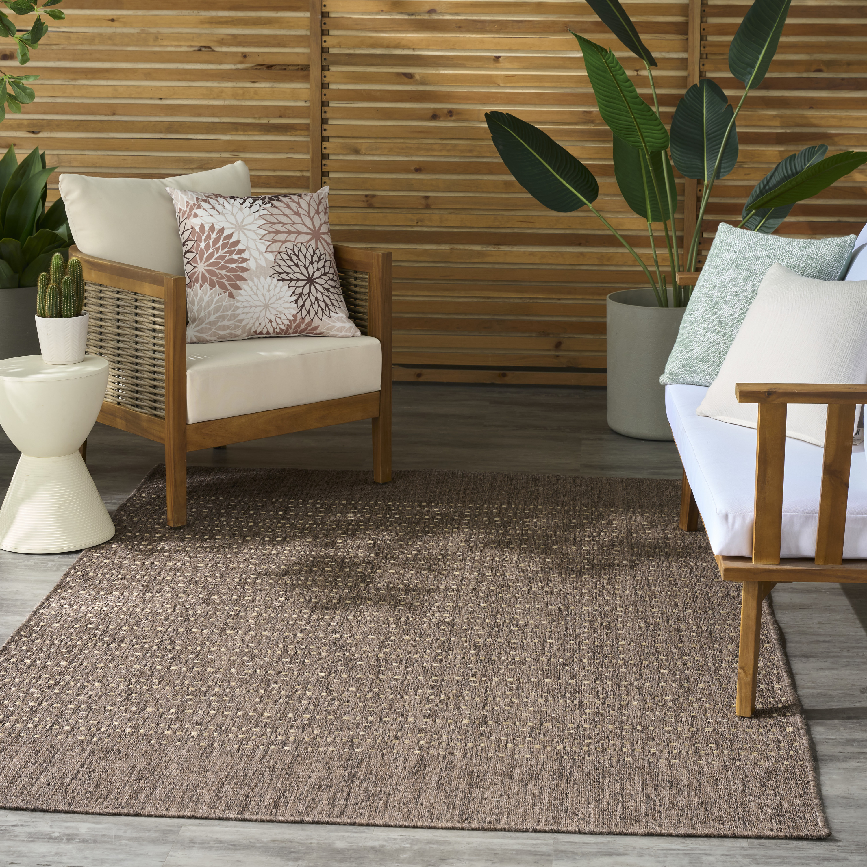 Nourison Tulum 6' x 9' Brown Outdoor Rug