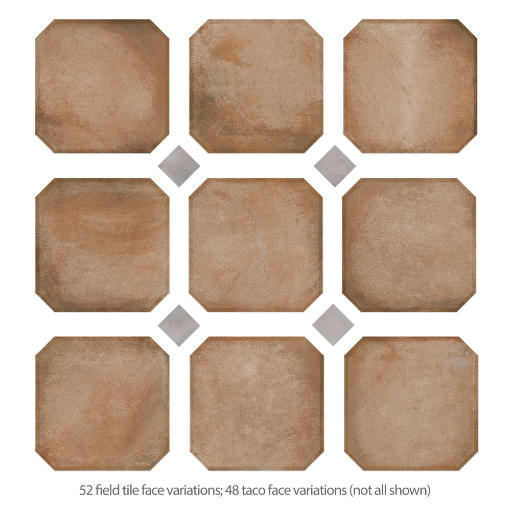Laverton Octagon Natural with Taco Gris 7-7/8 in. x 7-7/8 in. Porcelain Floor and Wall Tile