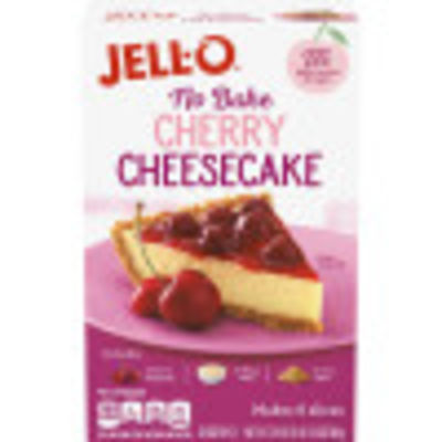 Jell-O No Bake Cherry Cheesecake Dessert Kit Cherry Topping, Filling Mix & Crust Mix, 17.8 oz Box