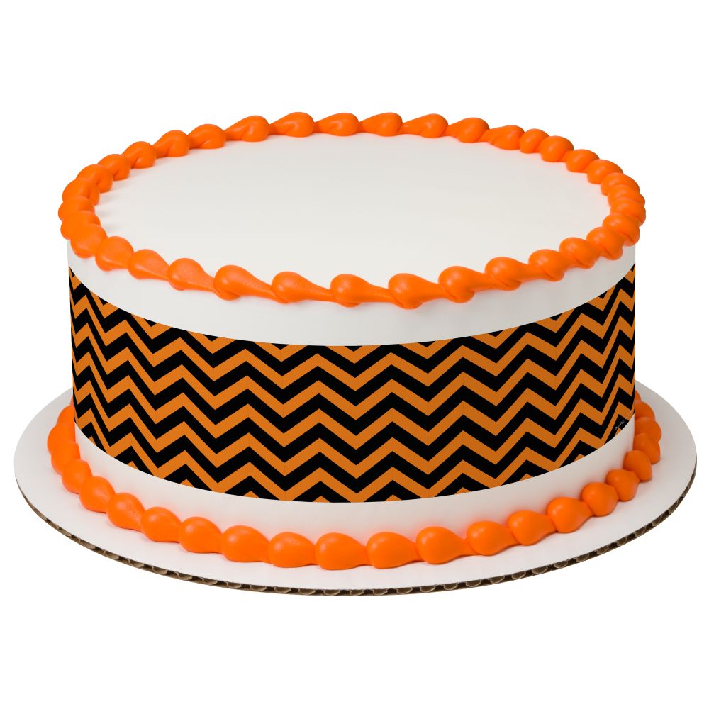 Image Cake Orange and Black Chevron