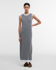 Olivia Knitted Midi Dress Cloud/Navy