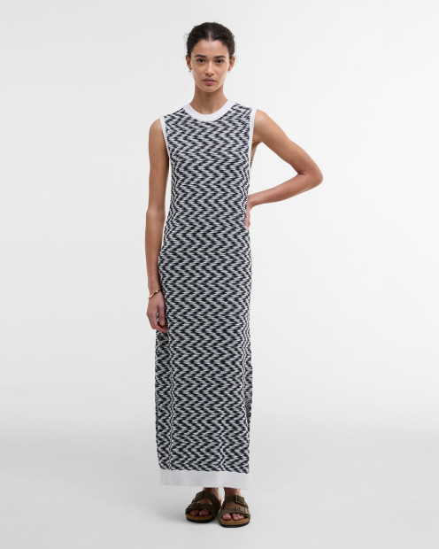 Olivia Knitted Midi Dress Cloud/Navy