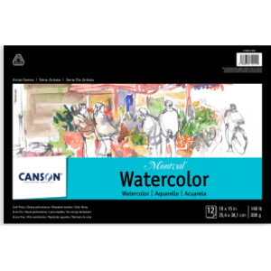Artist Series Montval Watercolor Pad, Foldover Binding, Foldover Binding, 12 Sheet, 10x15 inch, 1 Count