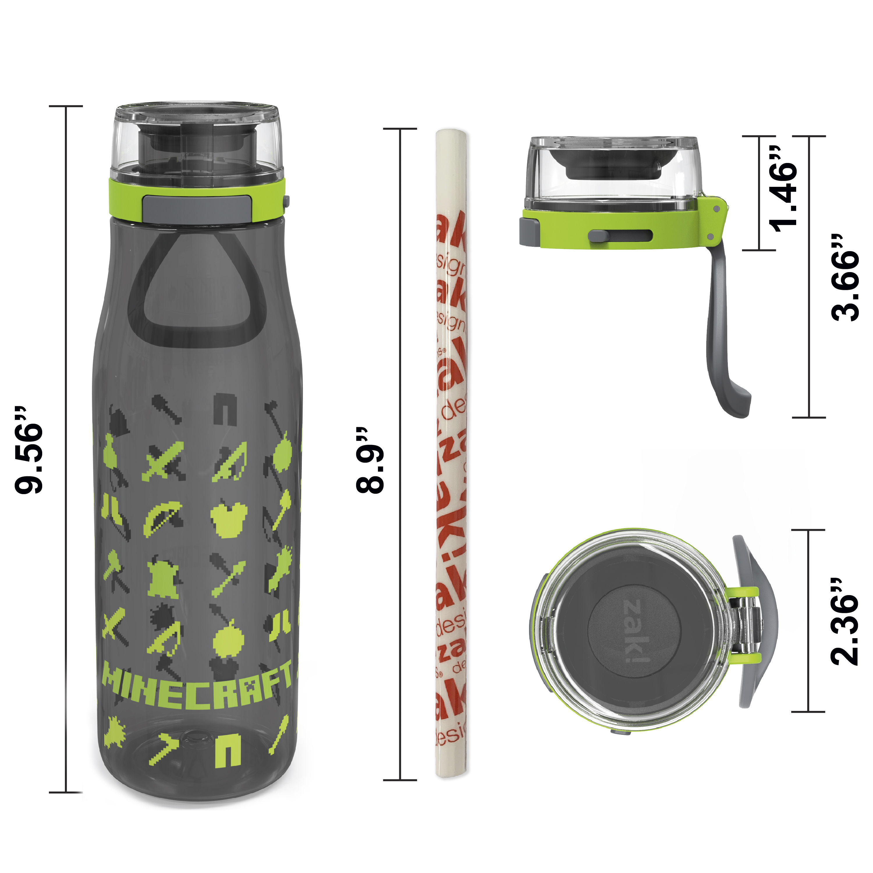 Minecraft 25 ounce Water Bottle and Straws, Weapons and Tools, 3-piece set slideshow image 8 Minecraft 25 ounce Water Bottle and Straws, Weapons and Tools, 3-piece set slideshow image 8